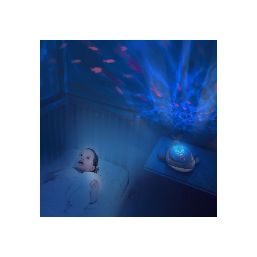 PABOBO - Projektor AQUA DREAM 3xAA wieloryb