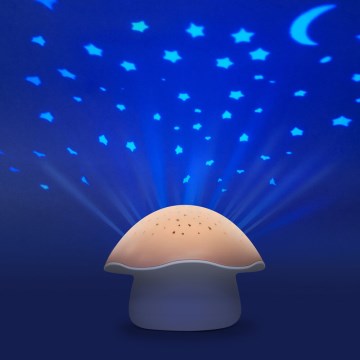 PABOBO - Projektor z muzyką STAR MUSHROOM 3xAA łososiowy