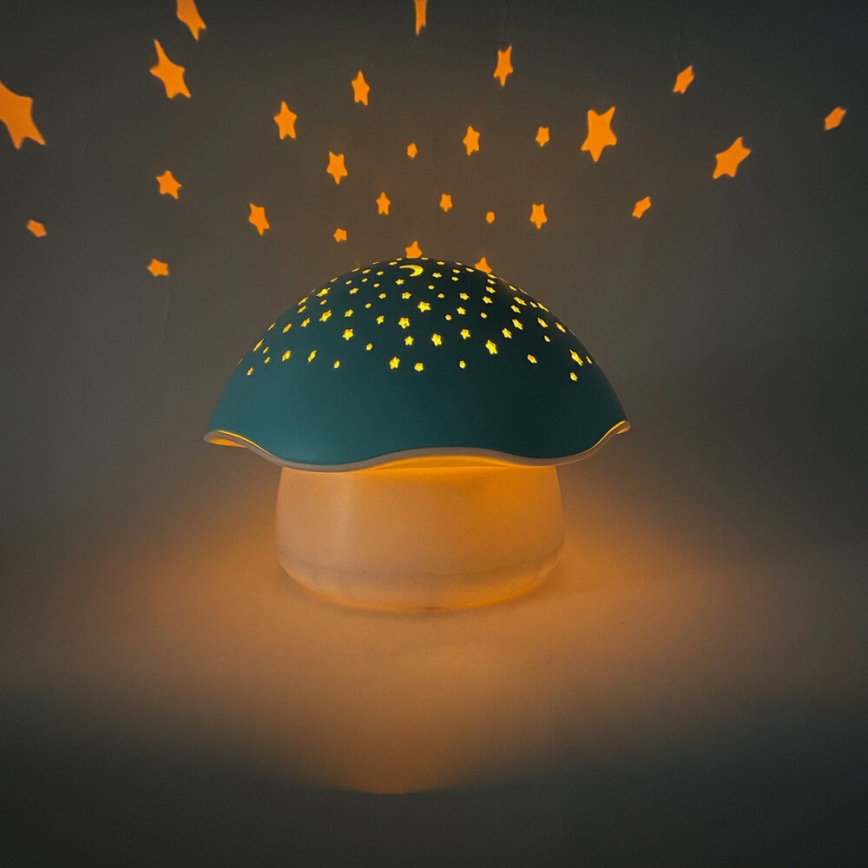 PABOBO - Projektor z muzyką STAR MUSHROOM 3xAA niebieski