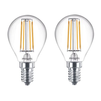 PACK 2x LED Żarówka Philips P45 E14/4,3W/230V 2700K