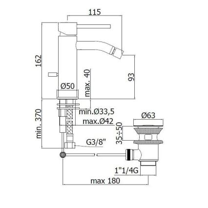 Paffoni - Bateria bidetowa LIGHT chrom błyszczący