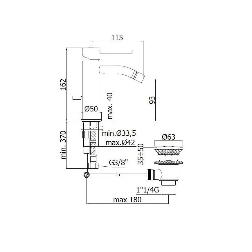 Paffoni - Bateria bidetowa LIGHT chrom błyszczący