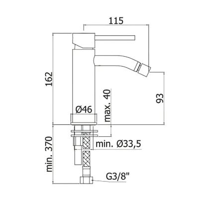 Paffoni - Bateria bidetowa LIGHT czarna