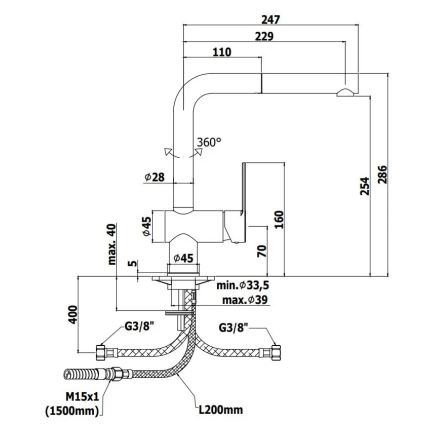 Paffoni - Bateria kuchenna z wyciąganą wylewką RINGO czarna