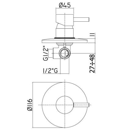 Paffoni - Bateria prysznicowa podtynkowa LIGHT, chrom błyszczący
