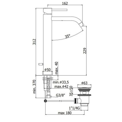 Paffoni - bateria umywalkowa + korek LIGHT szczotkowane złoto