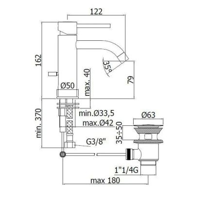 Paffoni - bateria umywalkowa LIGHT czarna
