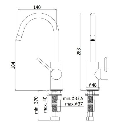 Paffoni - Bateria umywalkowa LIGHT czarna
