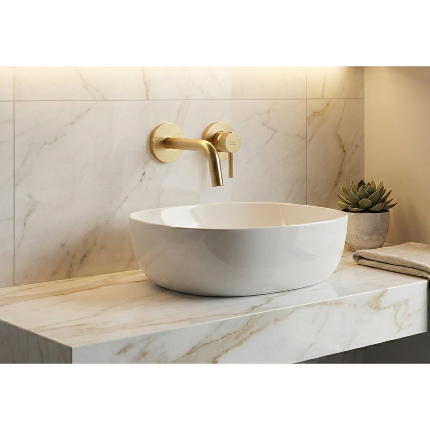 Paffoni - Bateria umywalkowa podtynkowa LIGHT, szczotkowane złoto