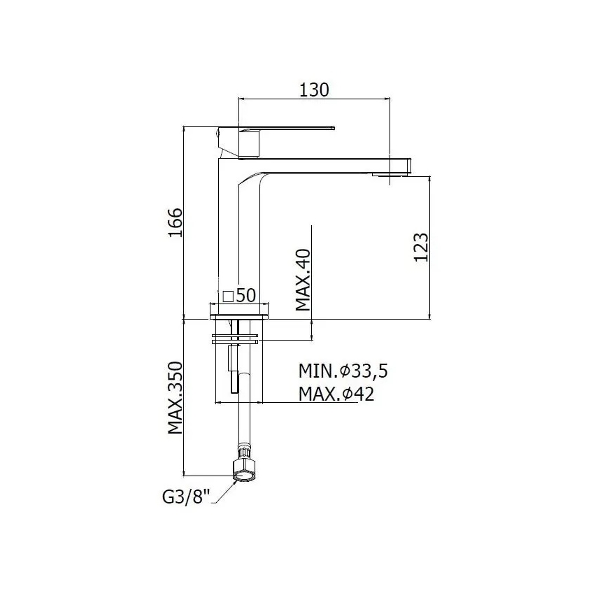 Paffoni - bateria umywalkowa TANGO ze stali nierdzewnej