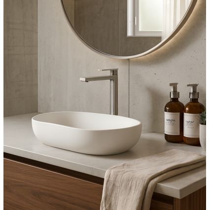 Paffoni - bateria umywalkowa TANGO ze stali nierdzewnej z korkiem odpływowym