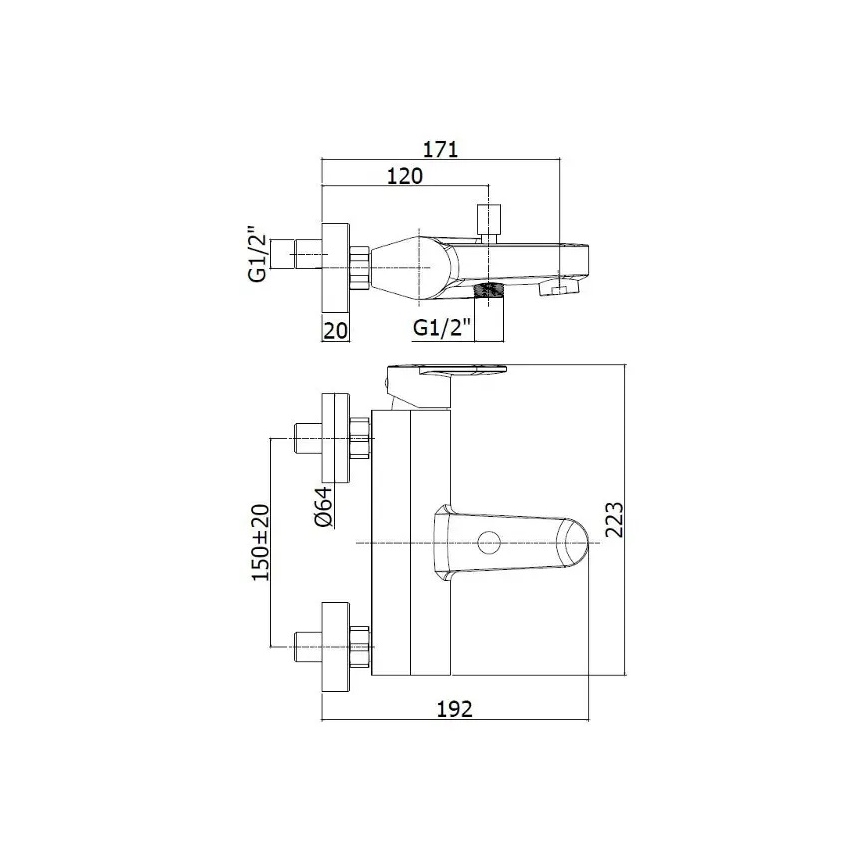Paffoni - Bateria wannowa CANDY chrom błyszczący