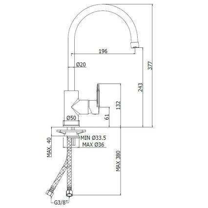 Paffoni - Bateria zlewozmywakowa CANDY błyszczący chrom