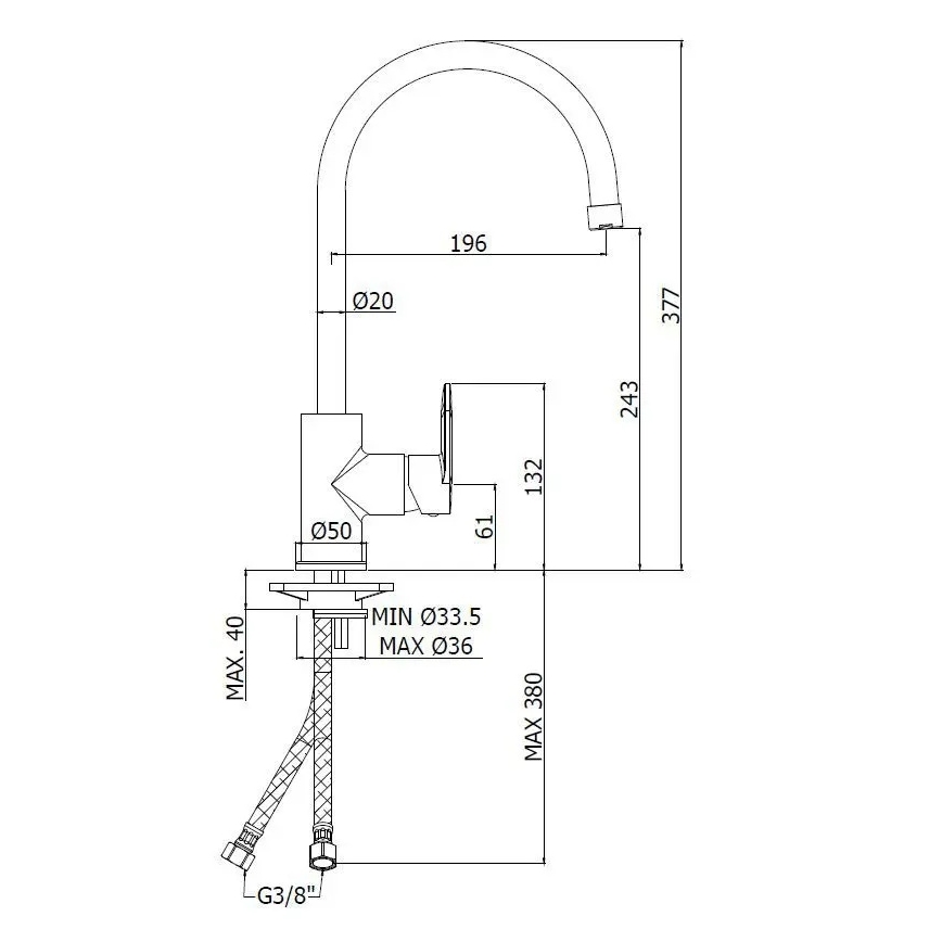 Paffoni - Bateria zlewozmywakowa CANDY błyszczący chrom