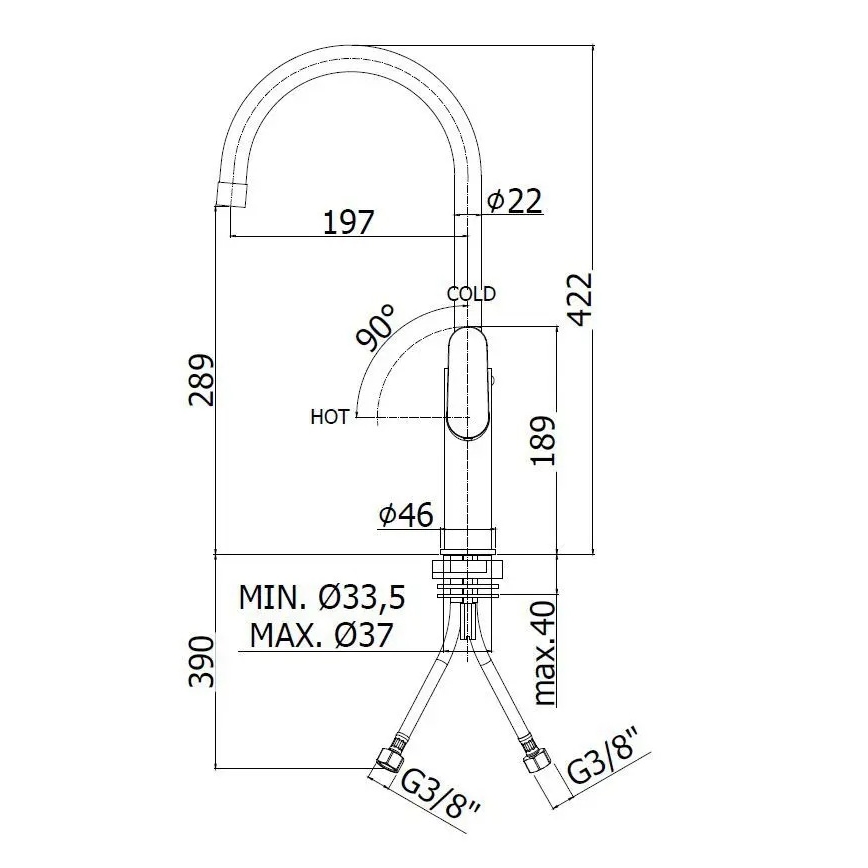 Paffoni - Bateria zlewozmywakowa CANDY chrom błyszczący