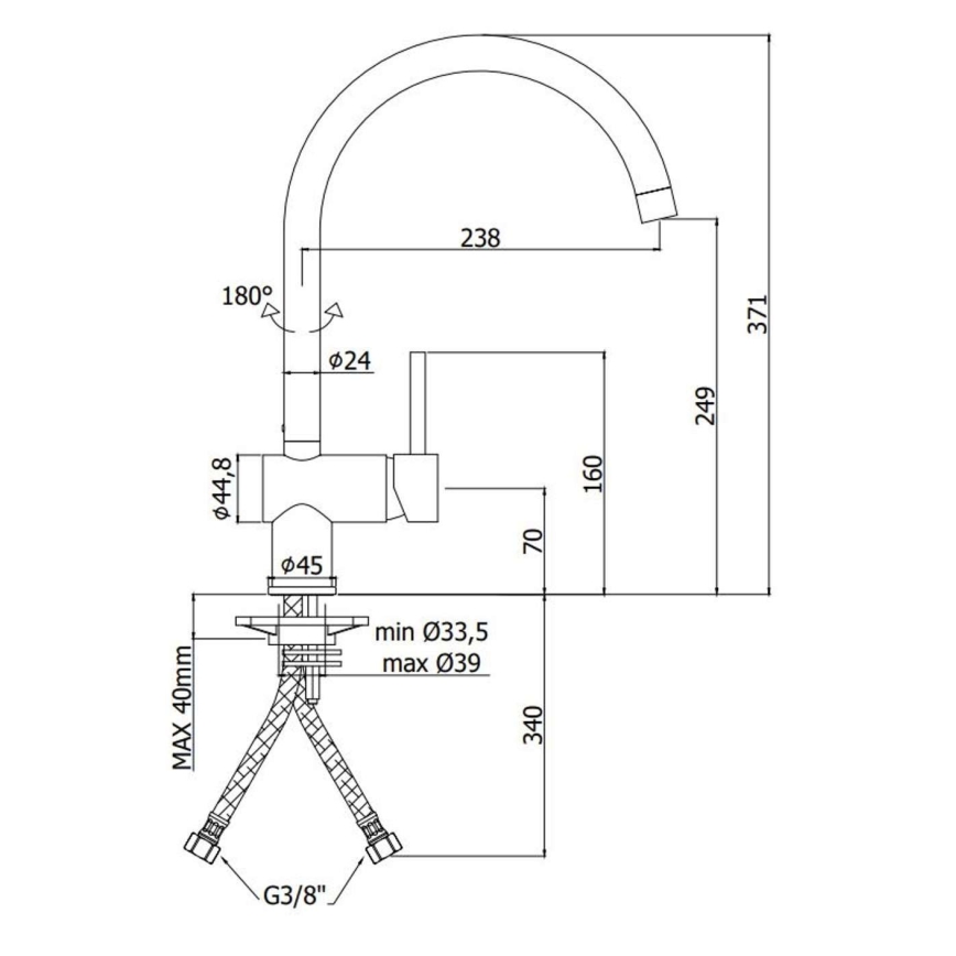 Paffoni - bateria zlewozmywakowa LIGHT w wykończeniu szczotkowanego złota