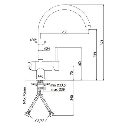 Paffoni - bateria zlewozmywakowa LIGHT w wykończeniu szczotkowanego złota