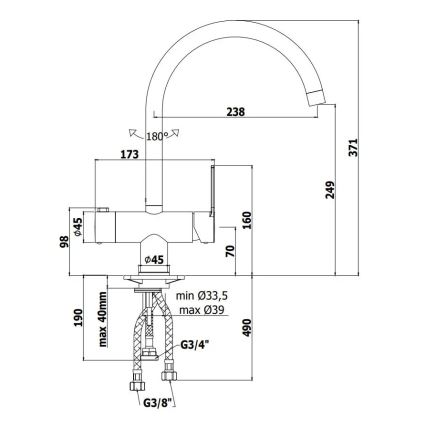 Paffoni - Bateria zlewozmywakowa RINGO błyszczący chrom