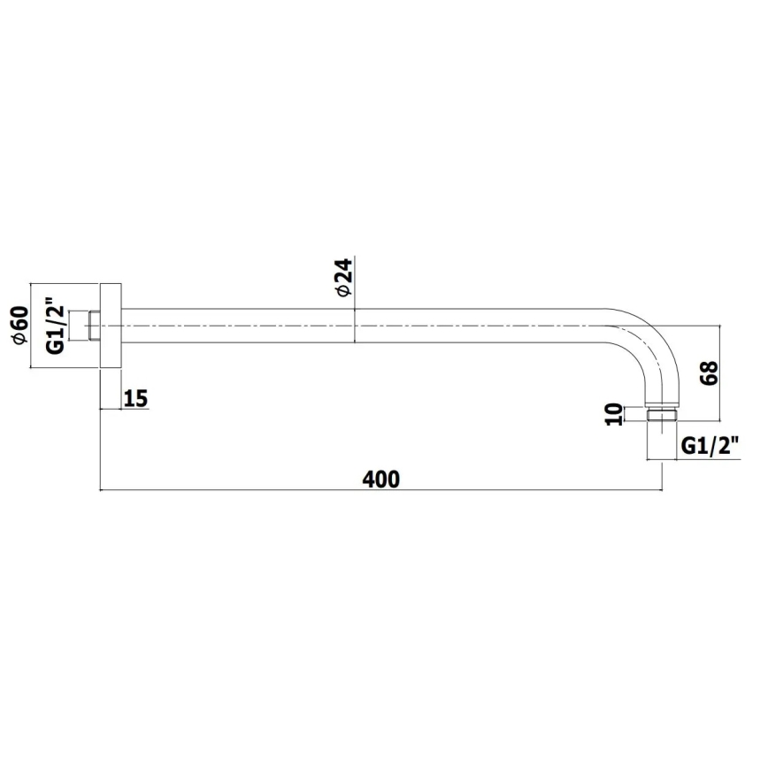 Paffoni - Okrągłe ramię prysznicowe 40 cm czarne