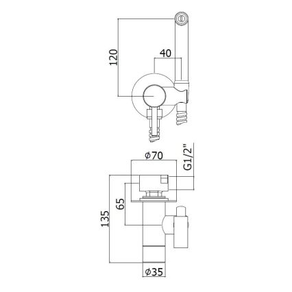 Paffoni - Zestaw ścienny z ręczną słuchawką bidetową do montażu podtynkowego KIT, chrom błyszczący