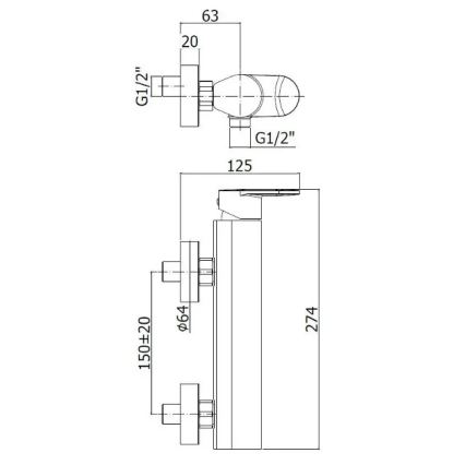 Paffoni - Zestaw prysznicowy z baterią CANDY, chrom błyszczący
