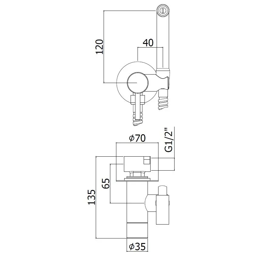 Paffoni - Zestaw ścienny z ręczną słuchawką bidetową do montażu podtynkowego RINGO WEST biały