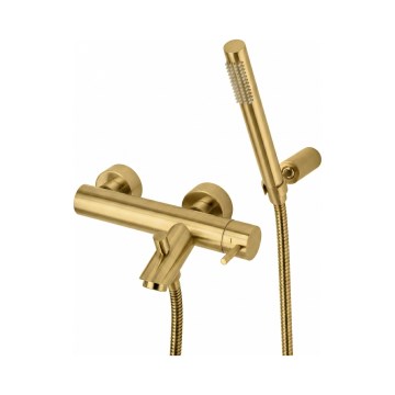 Paffoni - Zestaw wannowy z baterią LIGHT, szczotkowane złoto