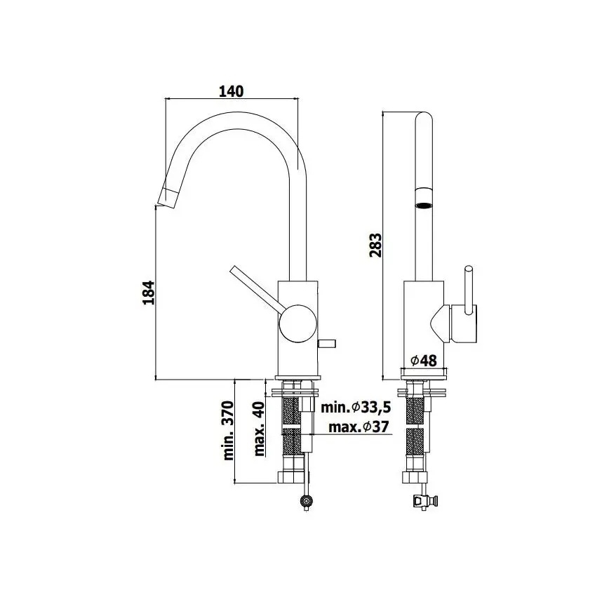 Paffoni - Złota bateria umywalkowa LIGHT