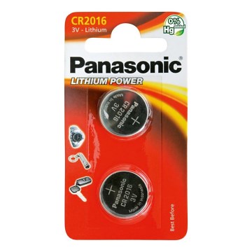 Panasonic - 2 szt Bateria litowa guzikowa CR2016 3V 72 mAh