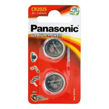 Panasonic - 2 szt Bateria litowa guzikowa CR2025 3V 165 mAh
