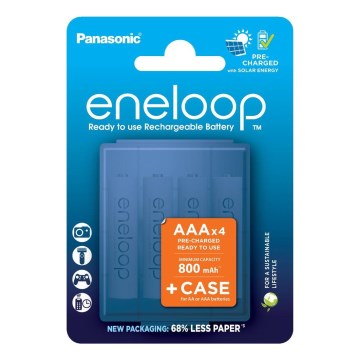 Panasonic - 4 szt Akumulatory AAA Eneloop 800 mAh + pudełko