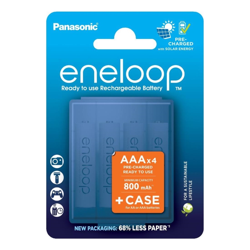Panasonic - 4 szt Akumulatory AAA Eneloop 800 mAh + pudełko