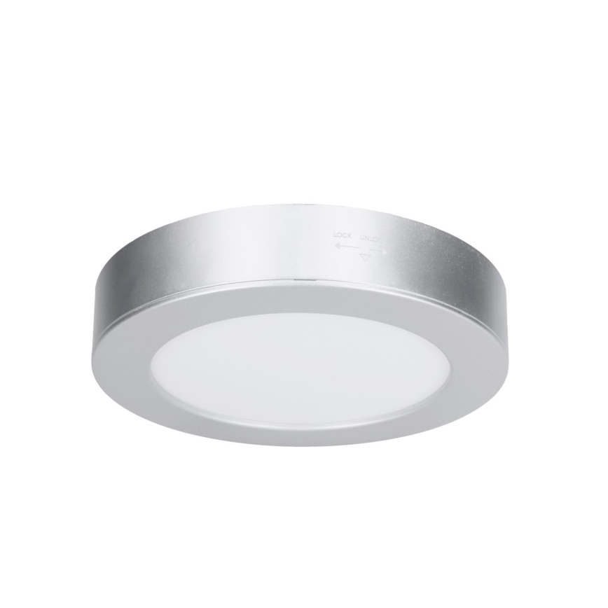 Panel LED natynkowy/wpuszczany 2w1 LED/12W/230V 3000/4000/6000K śr.17 cm IP54 srebrny
