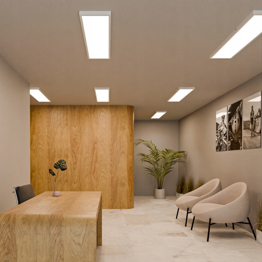 Panel natynkowy LED 60 W, 230 V, 30 x 120 cm, biały