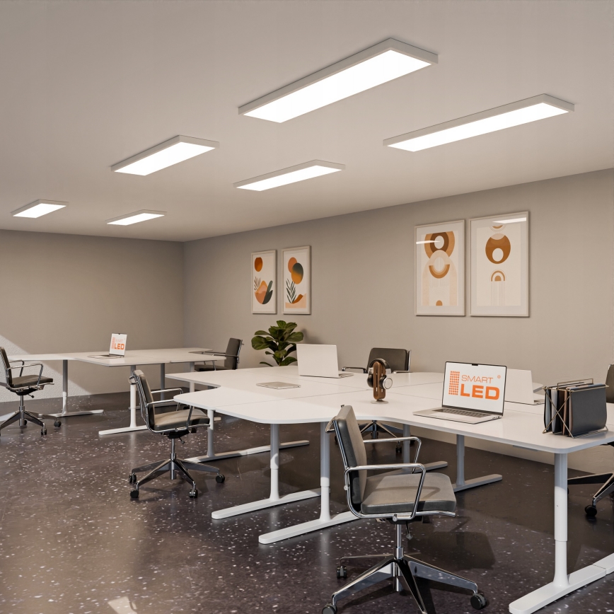 Panel natynkowy LED 60 W, 230 V, 30 x 120 cm, biały