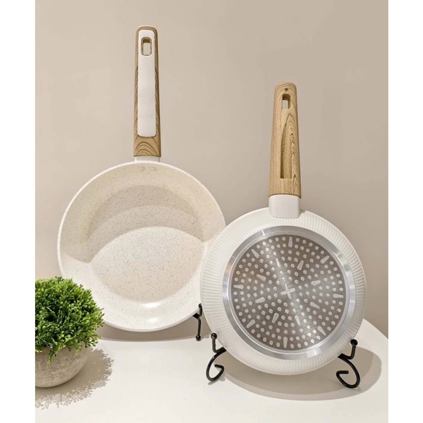 Patelnia BIANCO 24 cm kremowa/brązowa