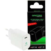 PATONA - Adapter do ładowania USB-C Power delivery 20W/230V biały