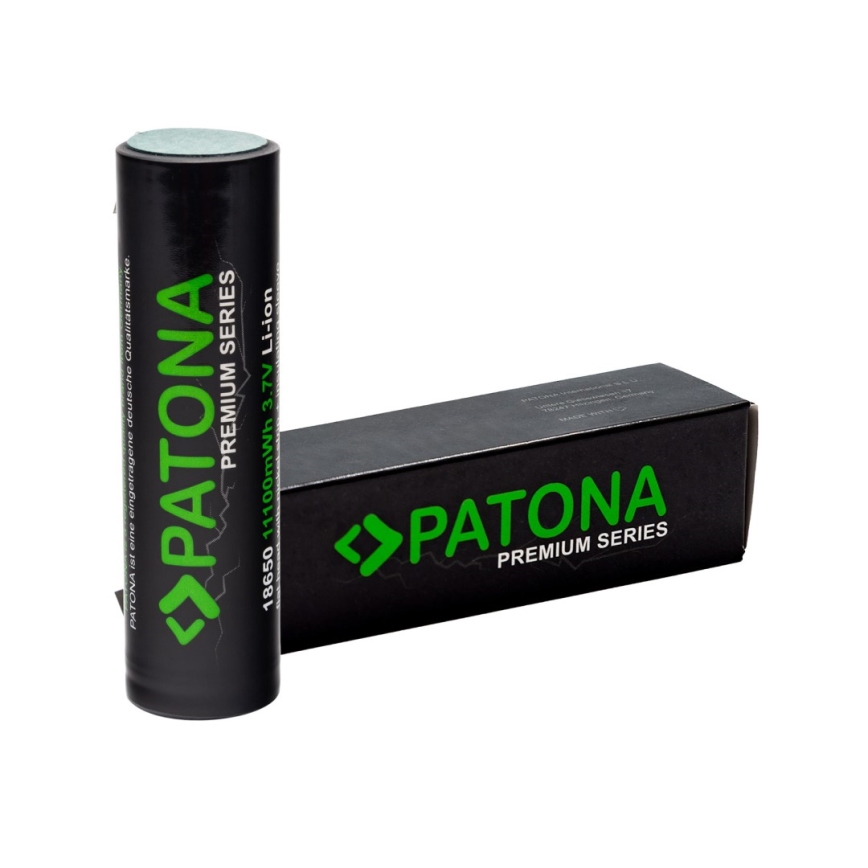 PATONA - Akumulator 18650 Li-lon 3000mAh PREMIUM 3,7V z zaciskami taśmowymi do lutowania
