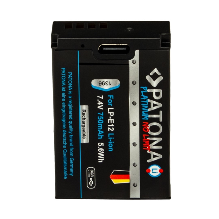 PATONA - Akumulator Canon LP-E12 750mAh Li-Ion Platinum ładowanie USB-C