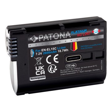 PATONA - Akumulator do Nikon EN-EL15C 2600 mAh Li-Ion Platynowy USB-C