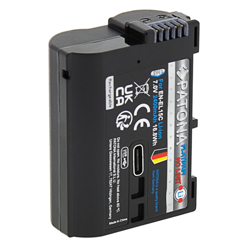 PATONA - Akumulator do Nikon EN-EL15C 2600 mAh Li-Ion Platynowy USB-C