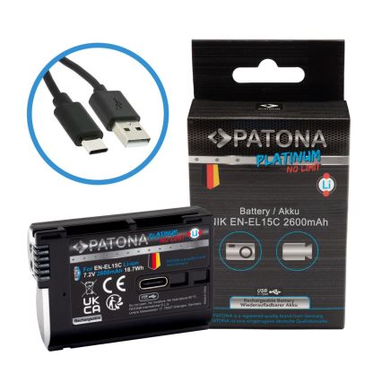 PATONA - Akumulator do Nikon EN-EL15C 2600 mAh Li-Ion Platynowy USB-C