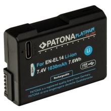 PATONA - Akumulator Nikon EN-EL14/EN-EL14A 1030mAh Li-Ion Platinum USB-C ładowanie