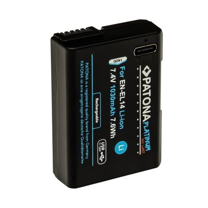 PATONA - Akumulator Nikon EN-EL14/EN-EL14A 1030mAh Li-Ion Platinum USB-C ładowanie