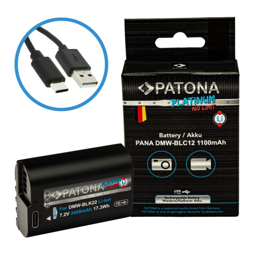 PATONA - Akumulator Panasonic DMW-BLC12 1100mAh Li-Ion Platinum USB-C ładowanie