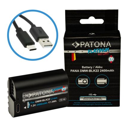 PATONA - Akumulator Panasonic DMW-BLK22 2400mAh Li-Ion Platinum USB-C ładowanie