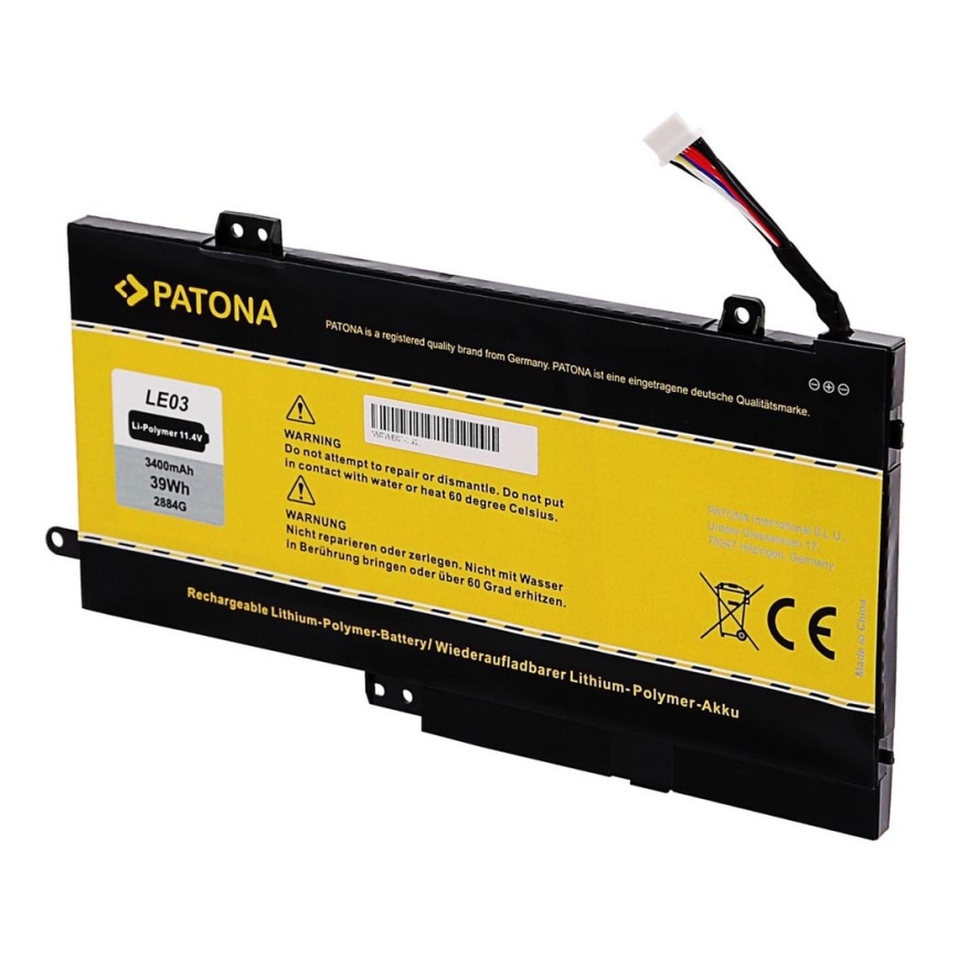 PATONA - Bateria HP Envy x360 m6 3400mAh Li-Pol 11,4V LE03XL