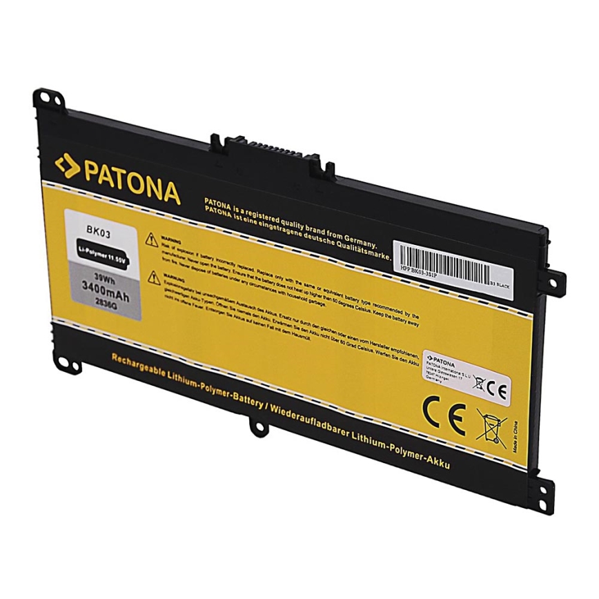 PATONA - Bateria HP Pavilion X360 3400mAh Li-Pol 11,55V BK03XL