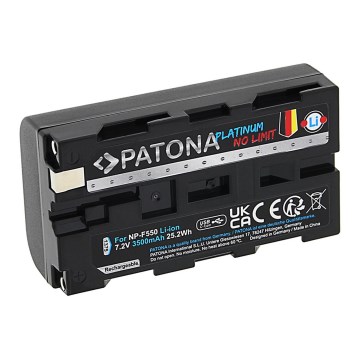 PATONA - Bateria Sony NP-F550/F330/F570 3500mAh Li-Ion Platinum ładowanie USB-C