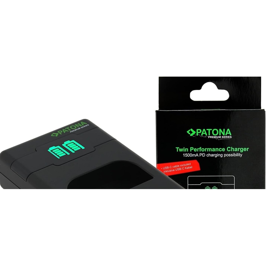 PATONA - Szybka ładowarka Dual Sony NP-FW50 + kabel USB-C 0,6m